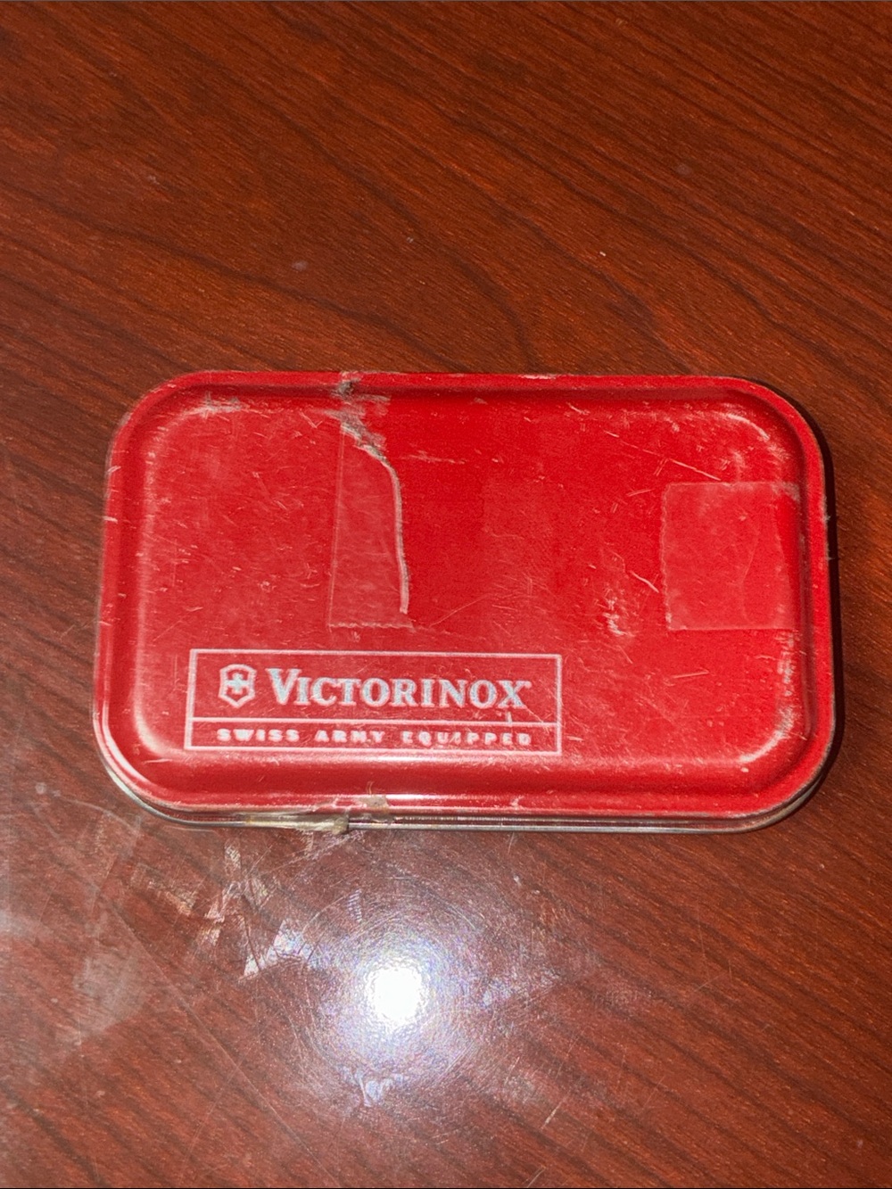 Victorinox Red Rectangular Metal Tin with Logo